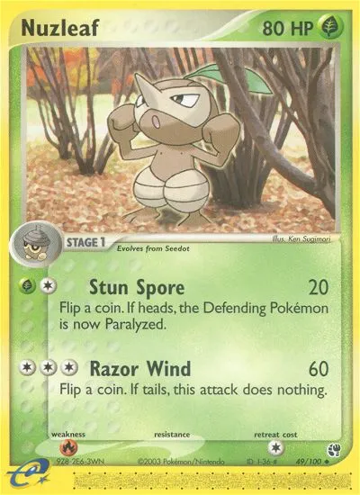 2003 Sandstorm Nuzleaf Uncommon #048/100 Uncommon card image