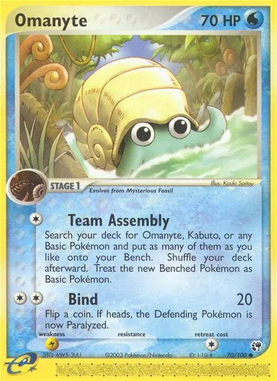2003 Sandstorm Omanyte Common #070/100 Common card image