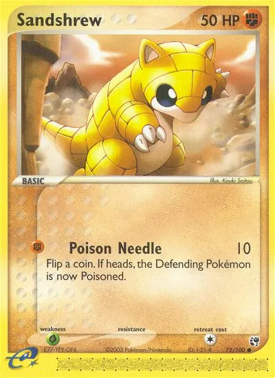 2003 Sandstorm Sandshrew Common #075/100 Common card image
