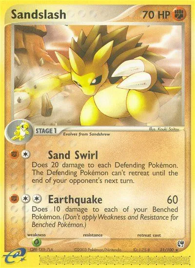 2003 Sandstorm Sandslash #021/100 Rare card image