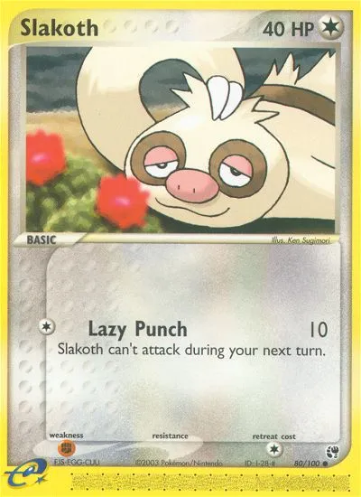 2003 Sandstorm Slakoth Common #080/100 Common card image