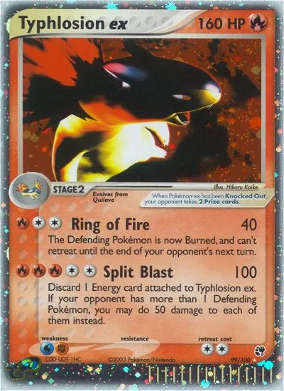 2003 Sandstorm Typhlosion ex #099/100 Rare Holo EX card image