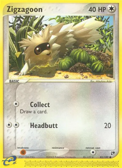 2003 Sandstorm Zigzagoon Common #085/100 Common card image