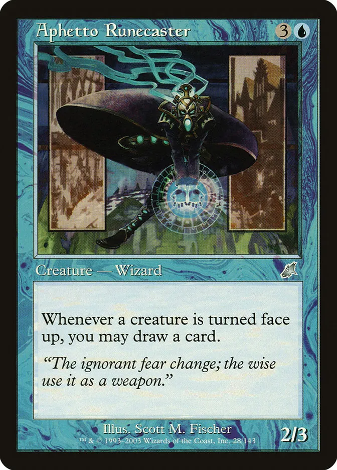 2003 Scourge Aphetto Runecaster uncommon #28 unlisted card image
