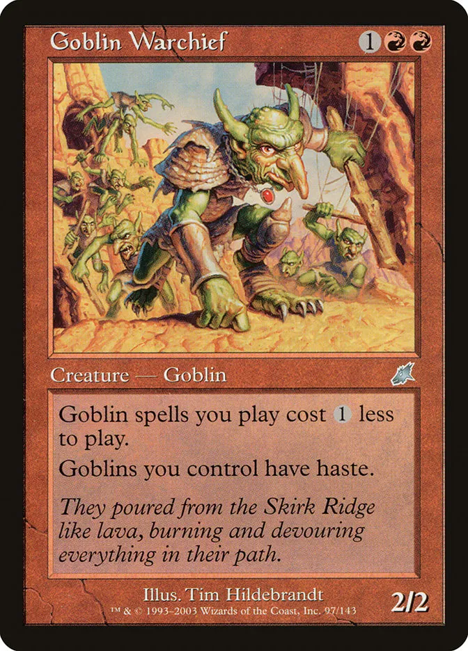 2003 Scourge Goblin Warchief uncommon #97 unlisted card image