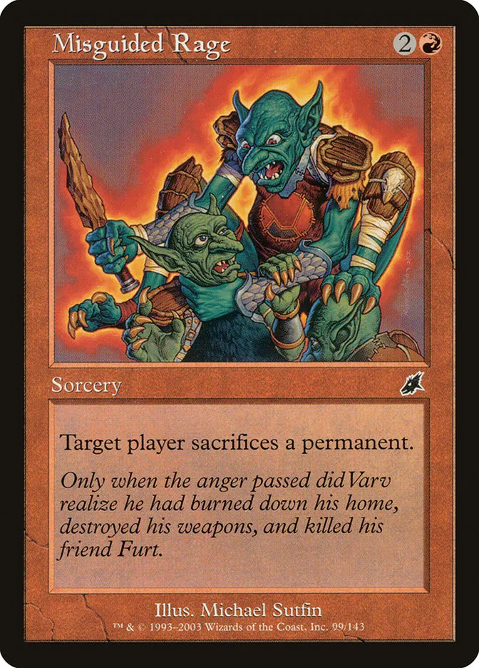 2003 Scourge Misguided Rage common #99 unlisted card image