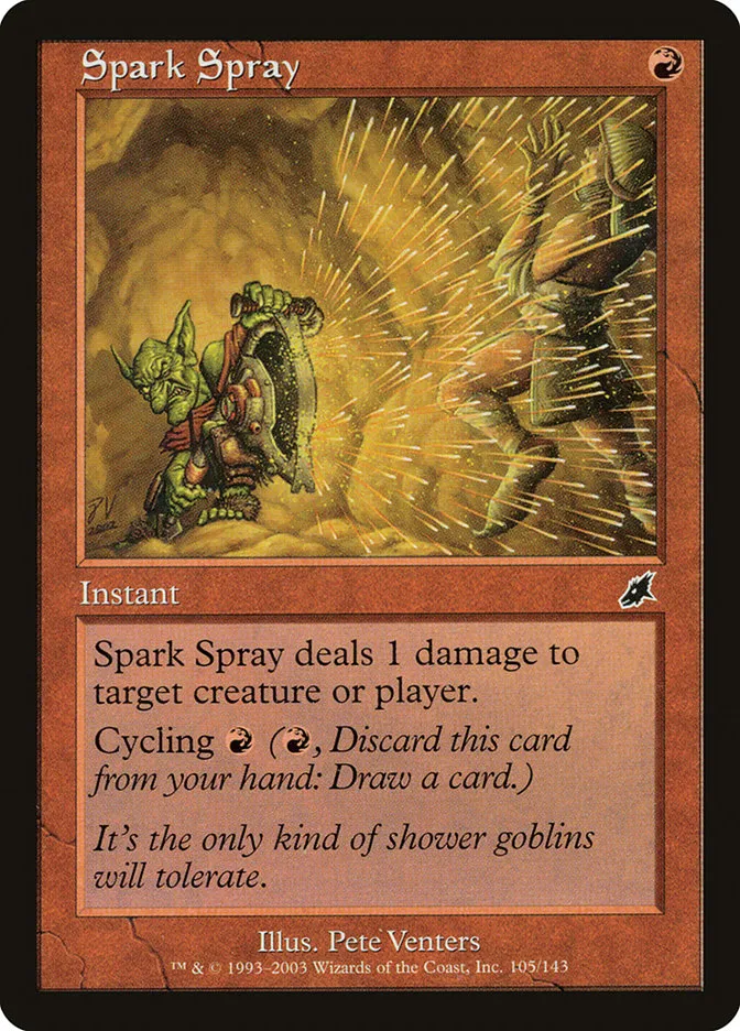 2003 Scourge Spark Spray common #105 unlisted card image