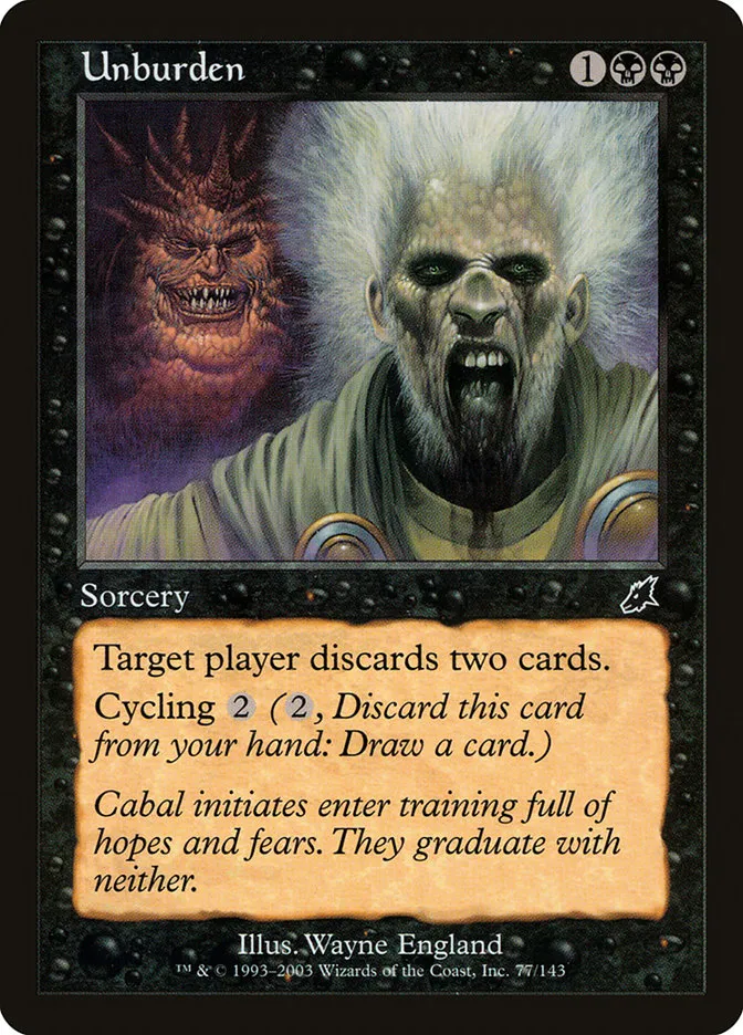 2003 Scourge Unburden common #77 unlisted card image