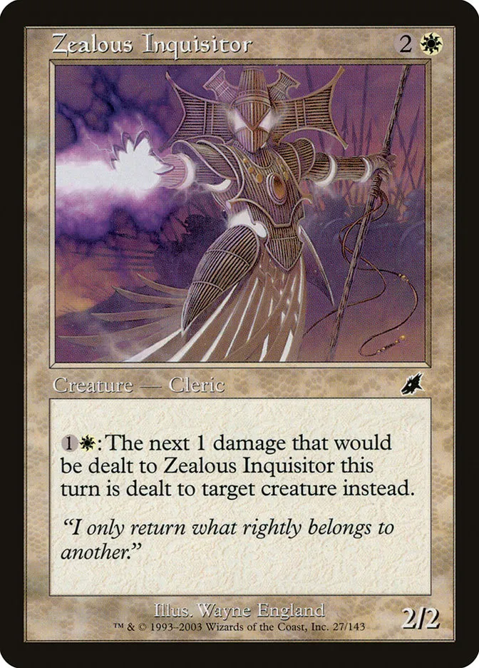 2003 Scourge Zealous Inquisitor common #27 unlisted card image