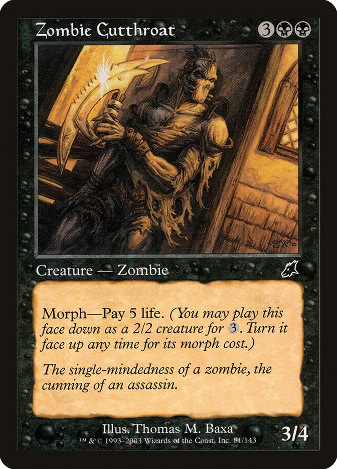 2003 Scourge Zombie Cutthroat common #81 unlisted card image