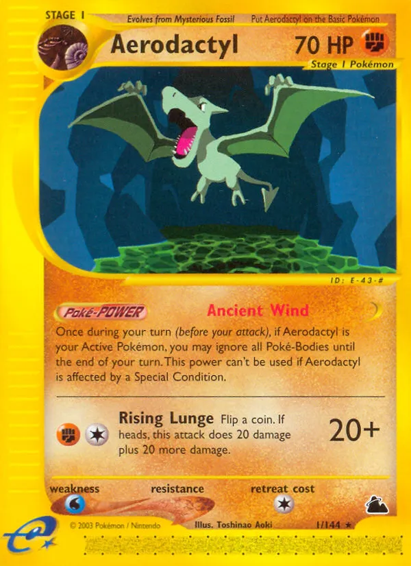 2003 Skyridge Aerodactyl Rare #001/144 Rare card image