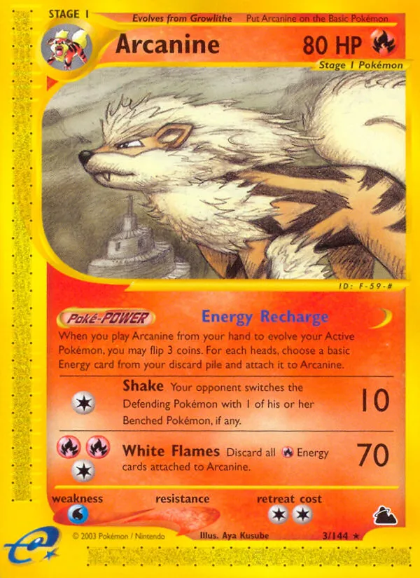2003 Skyridge Arcanine #003/144 Rare card image