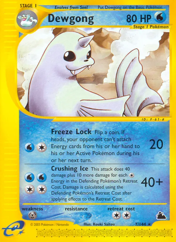2003 Skyridge Dewgong #007/144 Rare card image