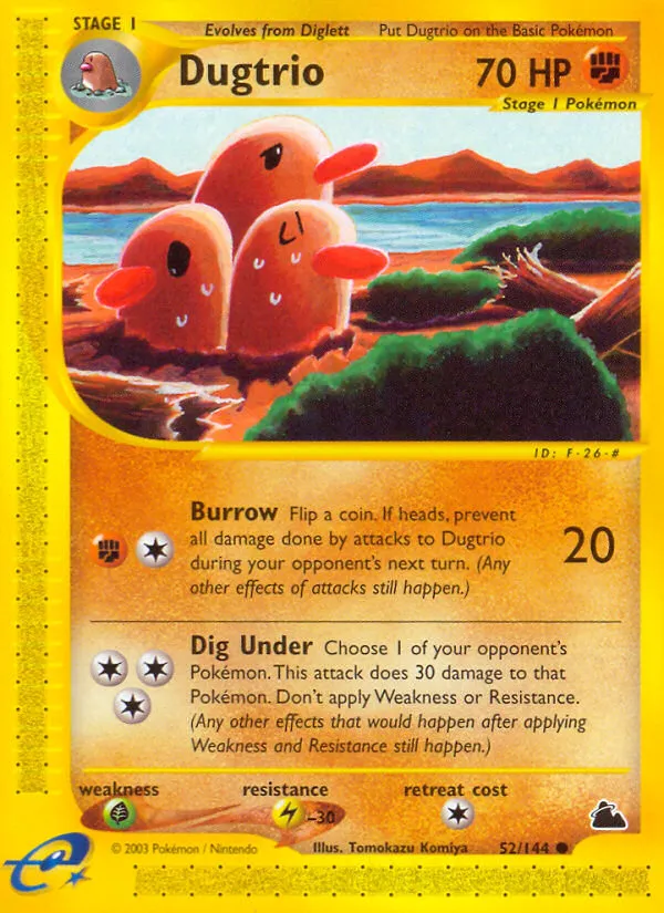 2003 Skyridge Dugtrio Common #052/144 Common card image