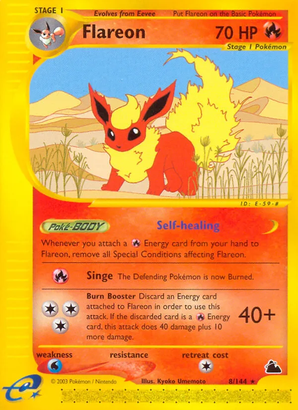 2003 Skyridge Flareon #H7 Rare Holo card image