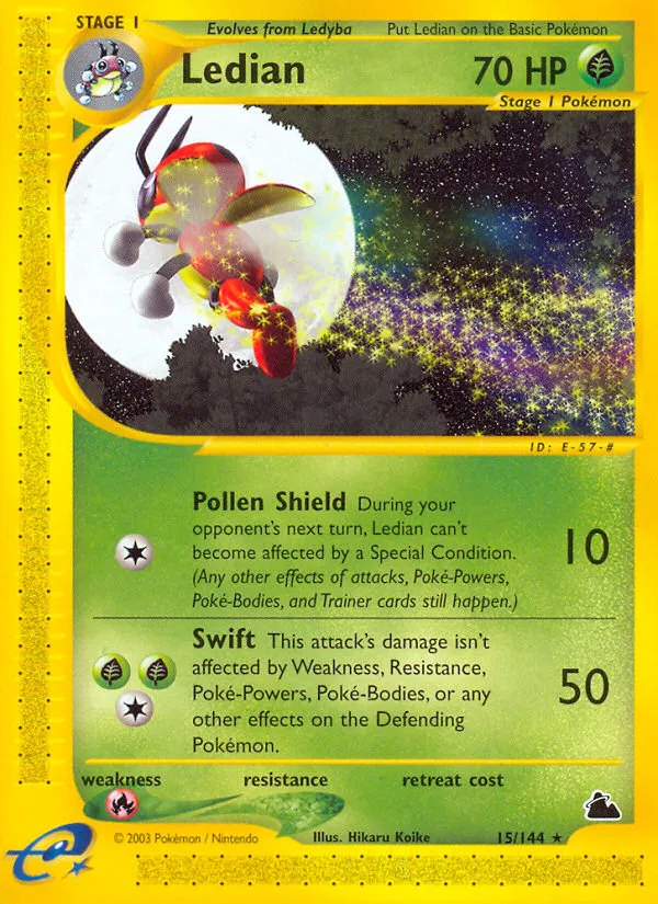 2003 Skyridge Ledian #015/144 Rare card image