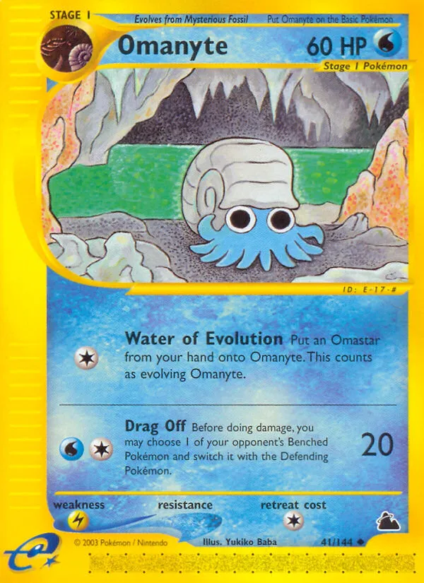 2003 Skyridge Omanyte Uncommon #041/144 Uncommon card image