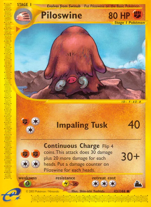 2003 Skyridge Piloswine #024/144 Rare card image