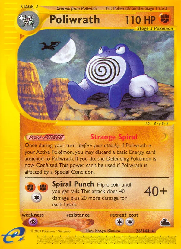 2003 Skyridge Poliwrath #H24 Rare Holo card image