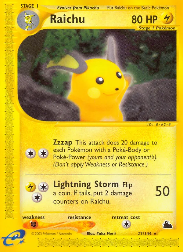 2003 Skyridge Raichu #027/144 Rare card image