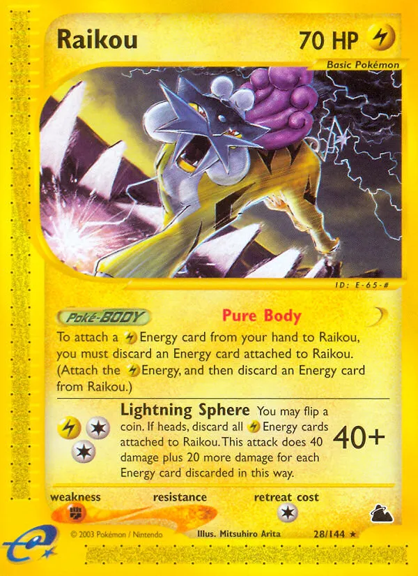 2003 Skyridge Raikou #H26 Rare Holo card image