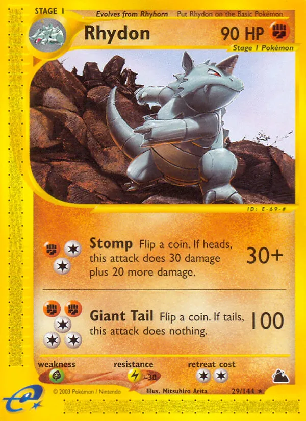 2003 Skyridge Rhydon #029/144 Rare card image
