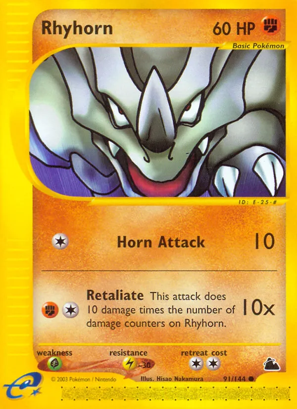 2003 Skyridge Rhyhorn #091/144 Common card image