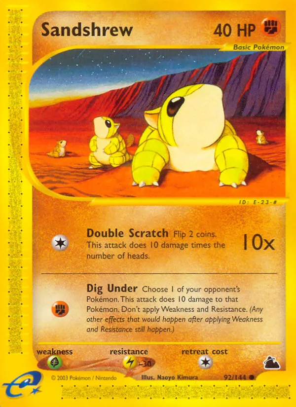 2003 Skyridge Sandshrew #092/144 Common card image