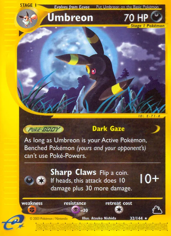2003 Skyridge Umbreon #032/144 Rare card image