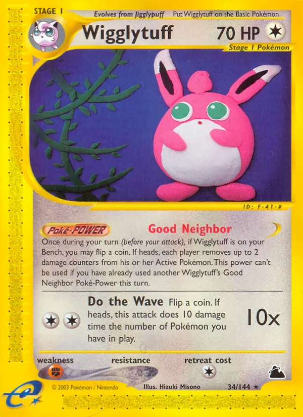 2003 Skyridge Wigglytuff #034/144 Rare card image
