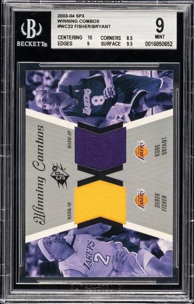 2003 SPx Derek Fisher/Kobe Bryant Game-Used Winning Combos Dual Warm-Ups #WC22 card image