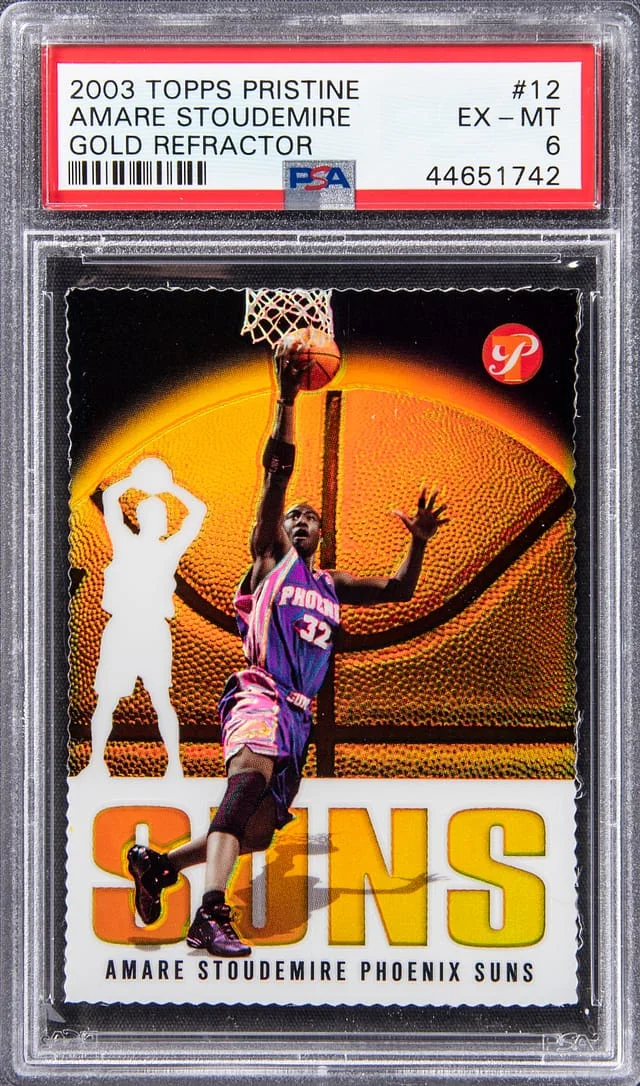 2003 Topps Amare Stoudemire Pristine Gold Refractor #12 card image