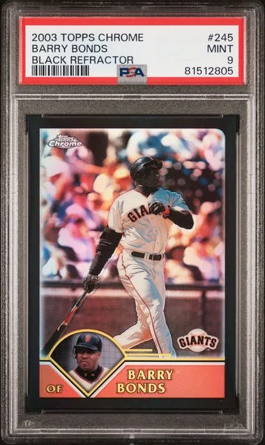 2003 Topps Chrome Black Barry Bonds Refractor #245 card image