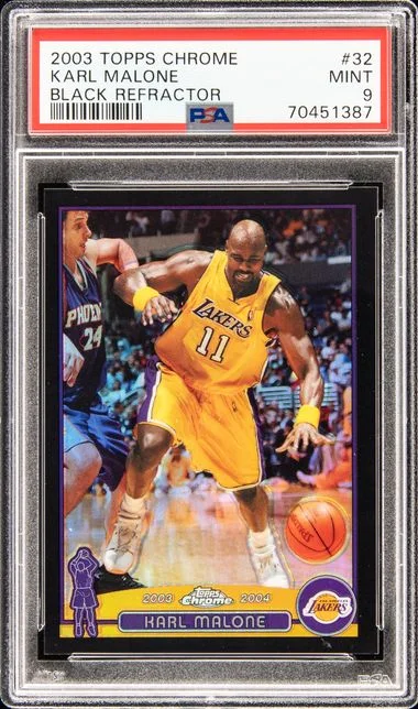 2003 Topps Chrome Black Karl Malone Refractor #32 card image