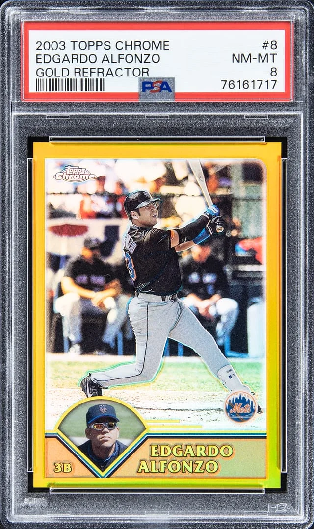 2003 Topps Chrome Edgardo Alfonzo Gold Refractor #8 card image