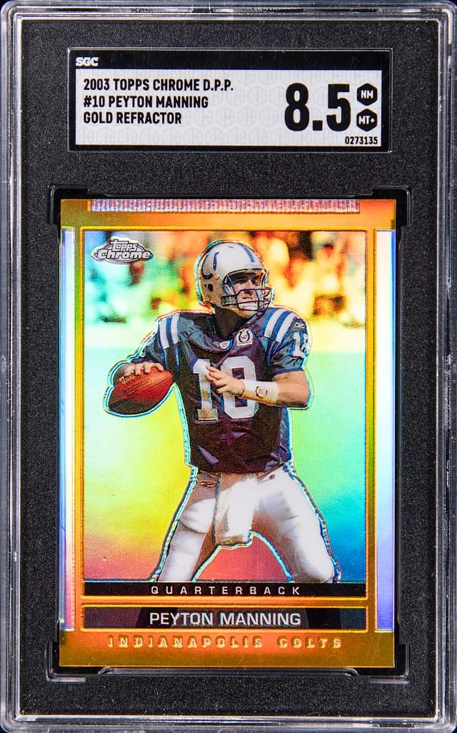 2003 Topps Chrome Peyton Manning Draft Picks & Prospects Gold Refractor #10 card image