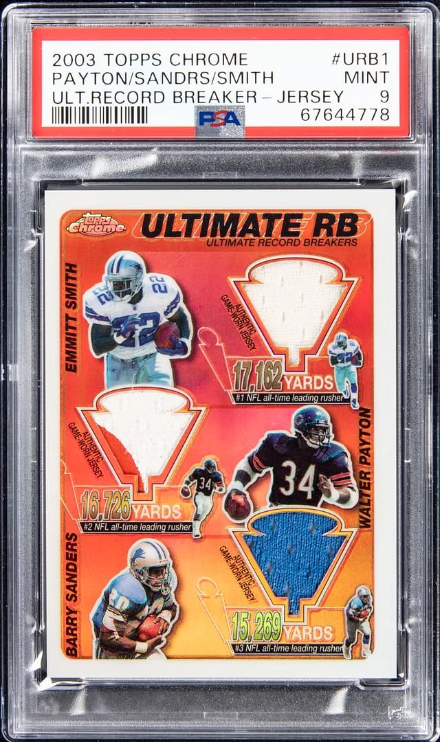 2003 Topps Chrome Smith/Payton/Sanders Ultimate Record Breaker #URB1 card image