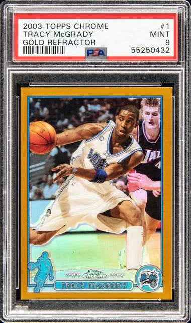 2003 Topps Chrome Tracy Mcgrady Gold Refractor #1 card image