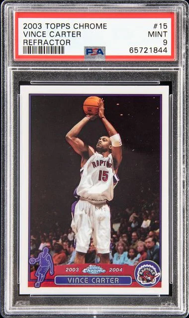 2003 Topps Chrome Vince Carter Refractor #15 card image