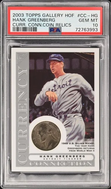 2003 Topps Hank Greenberg Gallery HOF Currency Connection Coin Relics #CC-HG card image