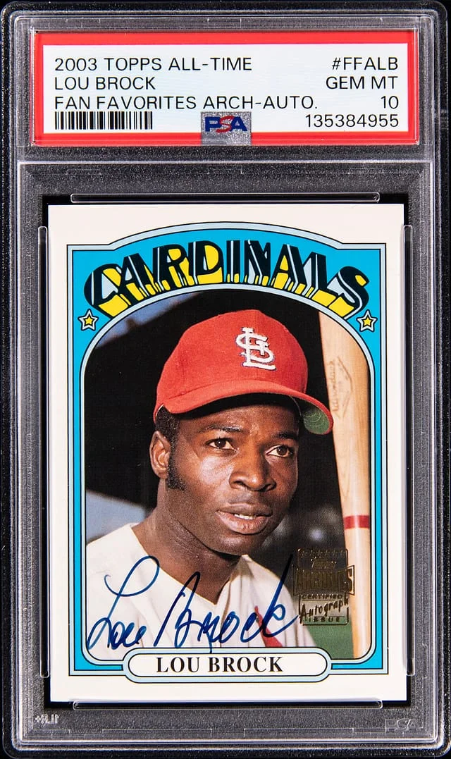 2003 Topps Lou Brock All-Time Fan Favorites Archives Autograph #FFALB card image