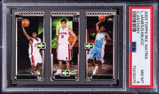 2003 Topps Matrix # Carmelo Anthony /Darko Milicic/Lebron James #no-number card image