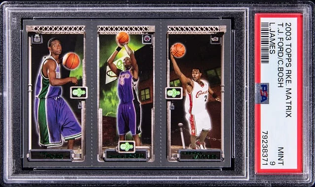 2003 Topps Matrix # Chris Bosh /Lebron James/T.J. Ford #no-number card image