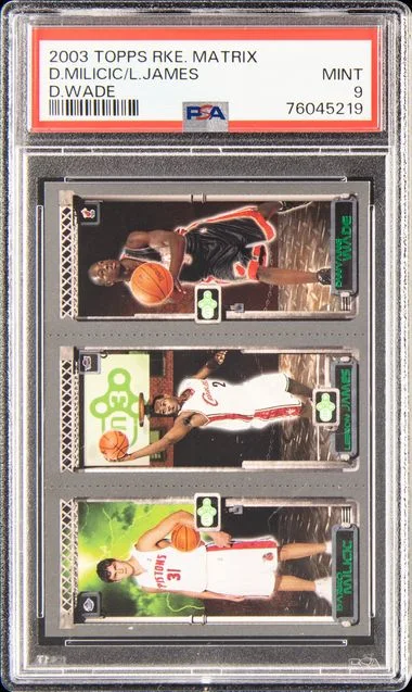 2003 Topps Matrix Darko Milicic/Dwyane Wade /Lebron James #no-number card image