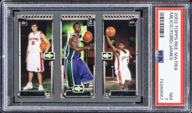 2003 Topps Matrix Darko Milicic/LeBron James/T.J. Ford #no-number card image