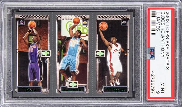 2003 Topps Matrix LeBron James, Carmelo Anthony, Chris Bosh #no-number card image
