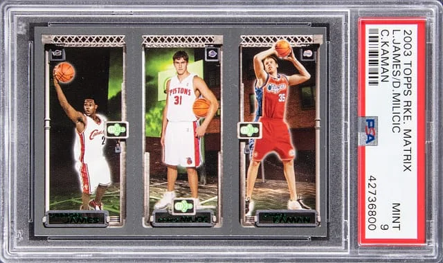 2003 Topps Matrix LeBron James, Darko Milicic, Chris Kaman #no-number card image