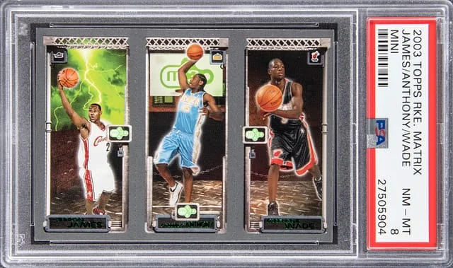 2003 Topps Matrix Mini LeBron James, Carmello Anthony, Dwyane Wade #no-number card image