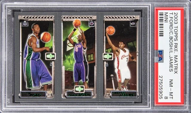 2003 Topps Matrix Mini LeBron James, Chris Bosh, T.J Ford #no-number card image