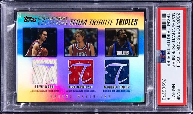 2003 Topps Nash/Nowitzki/Finley Contemporary Collection Team Tribute Triples #NNF card image